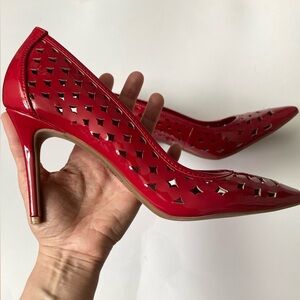 BCBG Red Patent Cut-Out Stiletto pumps – 3.5” Heel